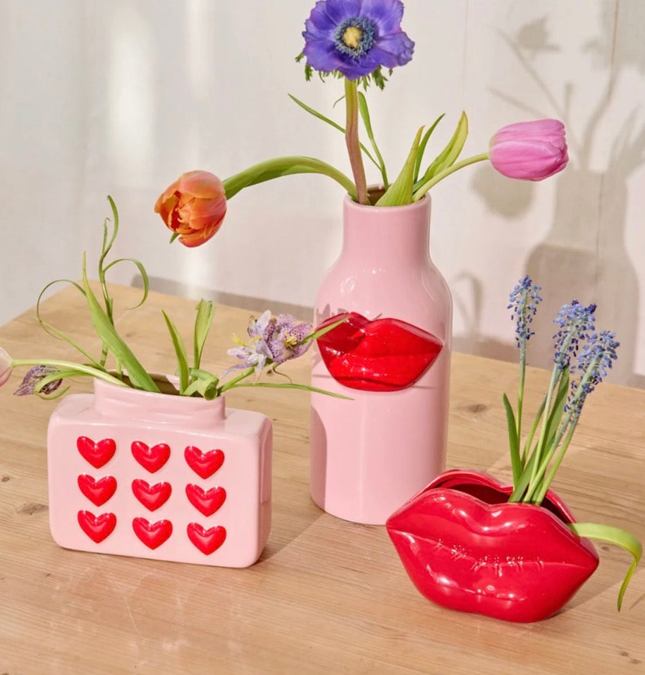 VASE LIPS - Céramique rouge